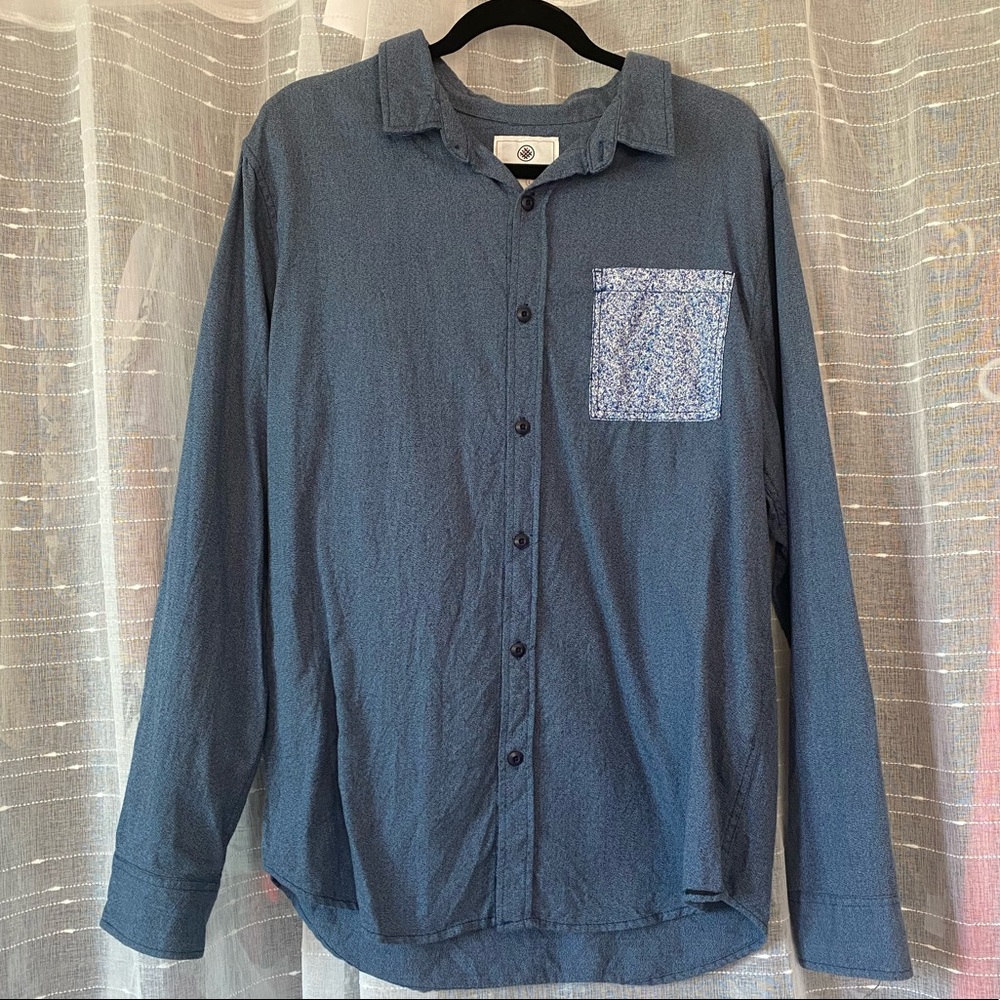 Blue Men’s Button Down Shirt